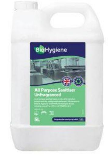 2x5lt BioHygiene All Purpose Sanitiser Conc. Unfragranced 1:100